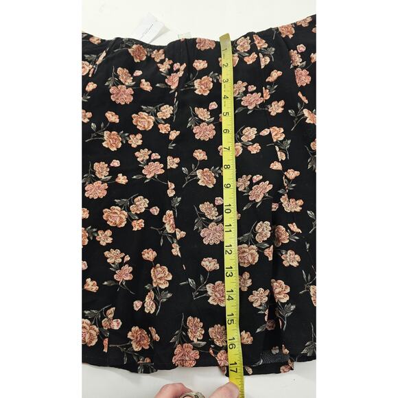 Nwt American Eagle L Black pink whimsigoth midi skirt flowy sd zip high rise NEW - Picture 7 of 8